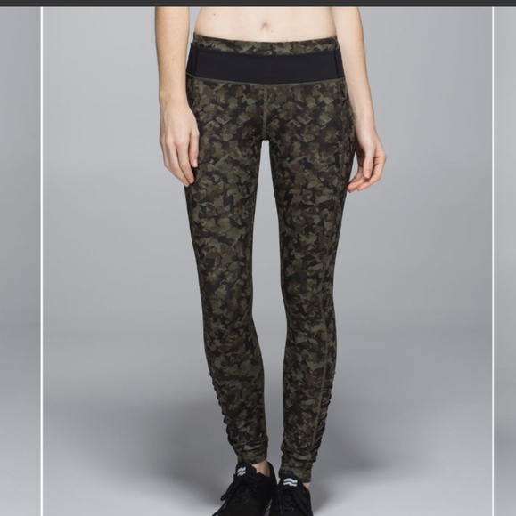 Lululemon Speed Tight III *All Full-On Lux Mystic Jungle Fatigue Green Black - Picture 3 of 15